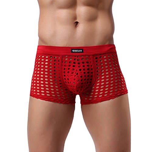 Trunks Mens See Through Mesh Openwork Buckled Bikini Hollow Briefs Underwear