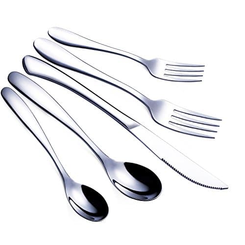 Flatware Cutlery Set, Excgood 18/0 Stainless Steel Tableware Kitchen Knives Spoons and forks Sets with Mirror Polished Design, 40 Pieces Flatware Dinnerware Utensil Set for 8