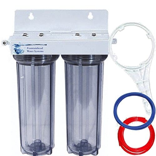 RO/DI 2 CLEAR HOUSINGS, BRACKET, 2 QUICK CONNECT ELBOWS 1 CONNECTOR ADD ON TO RO