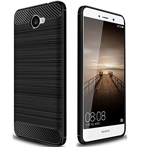 Huawei Ascend XT2 Case, Wellci Soft Silicon Luxury Brushed Case with Texture Carbon Fiber Design Protection Cover for Huawei Ascend XT2 H1711(Black)