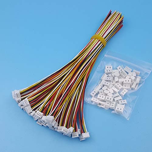 Connectors 50Sets 4 Pin Single Head Micro JST Pitch 1.25mm 15cm 28AWG Wire to Board Connector by AZUDAN