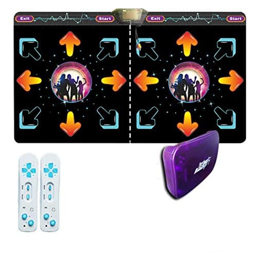 Skiout Wireless Double Dance Mats with Gamepad Dancing Blanket Dance Music Mixer Electronic Musical Play Mat for Adults/Children Tv Computer,B
