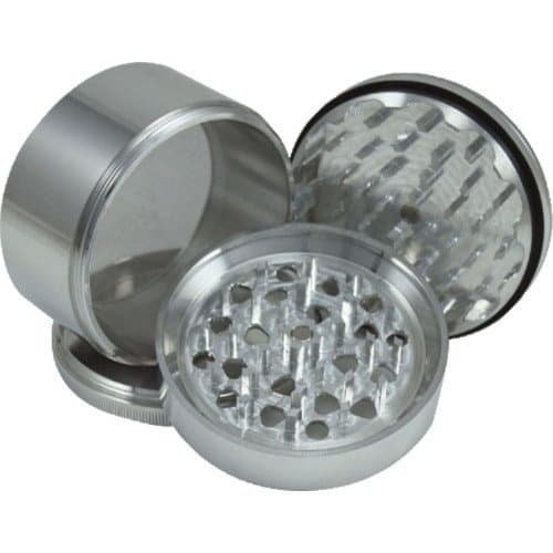 GRINDER W/ POLLEN COLLECTOR 4 PIECE 3" SILVER PACK OF 1
