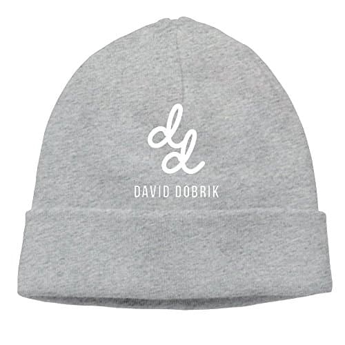 HASALA David DOBRIK Dd Daviddobrik Knit Beanie Hat Warm Thick Winter Hat For Men Smile More Winter Warm Cap Ash