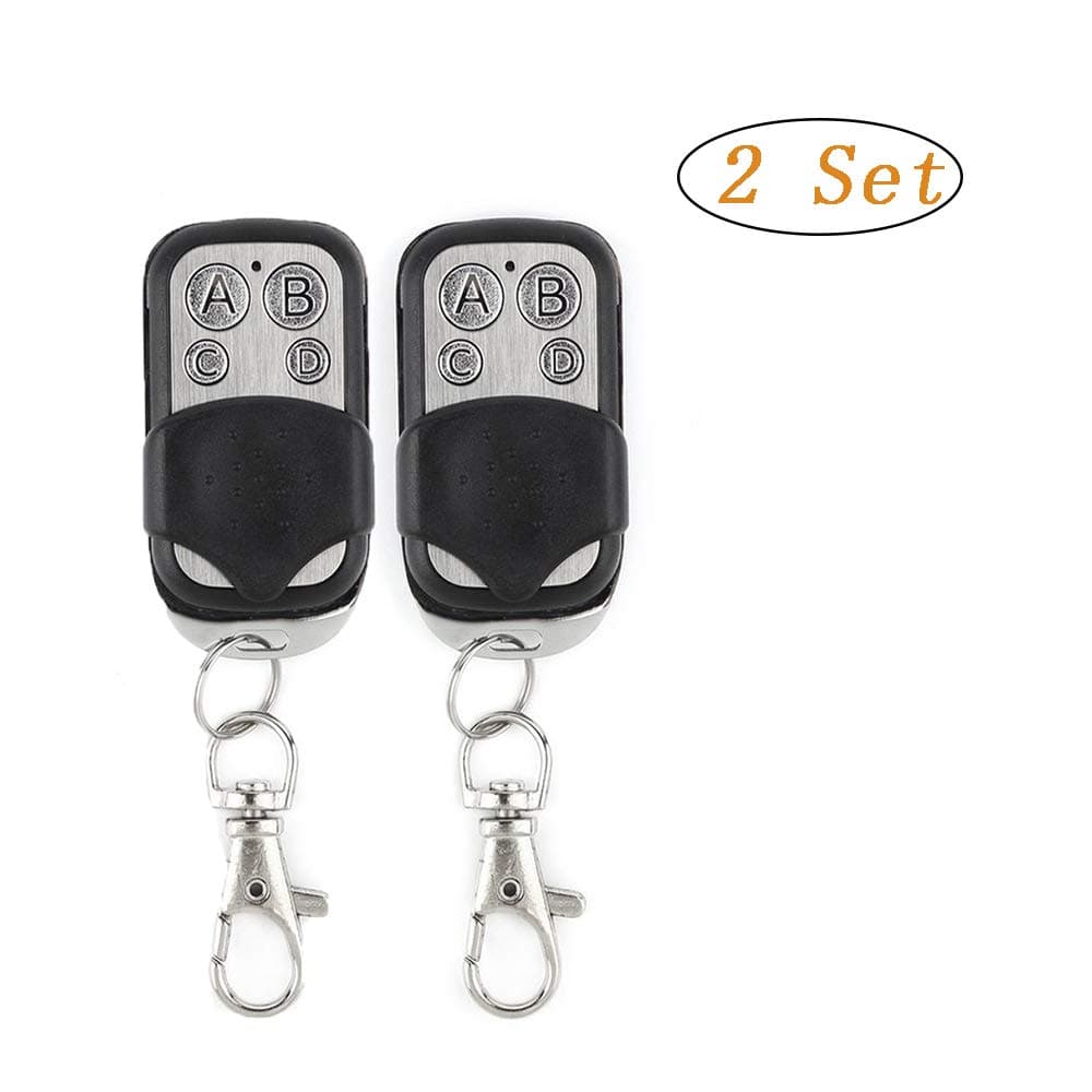 Dicrey Garage Door Remote Control, Wireless RF Remote Control Switch Replacement Garage Door Opener 4 Channel 433MHz 2 Pcs