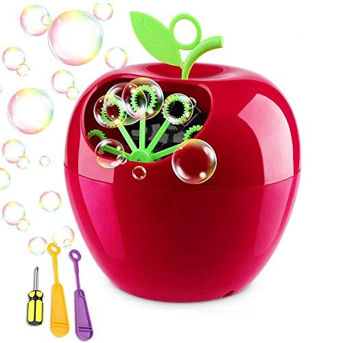 Automatic Bubble Machine for Kids Toddlers, YIHUNION Apple-shaped Durable Portable Bubble Blower Maker for Party, Wedding, Outdoor Indoor Games, AA Battery Operated (Not Included)