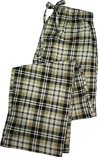 B O P J - Rio Value Printed Plaid Flannel Sleep Lounge Pant, Tan, Black 39132-Medium