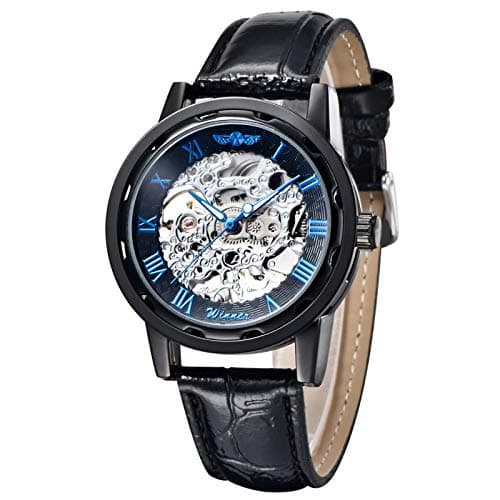 Gute Classic Steampunk Bling Automatic Mechanical Wristwatch See Through Skeleton Automatic Unisex Watch