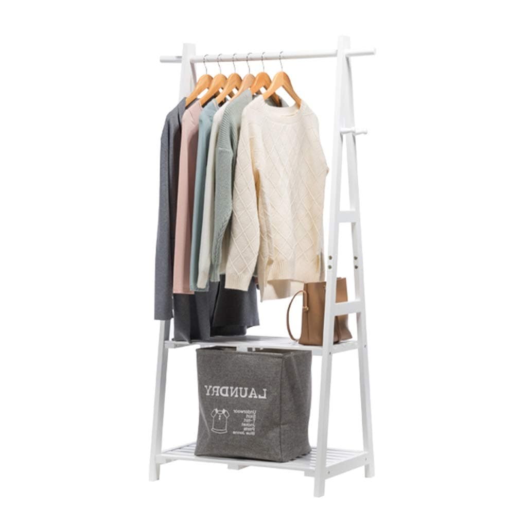 YOTA HOME Coat Racks Multi - Function Mobile Simple Door Wooden Clothes Floor Cabinet Coat Rack Shoe Rack Combination Bedroom Shelf Wall Coat Racks (Color : B)