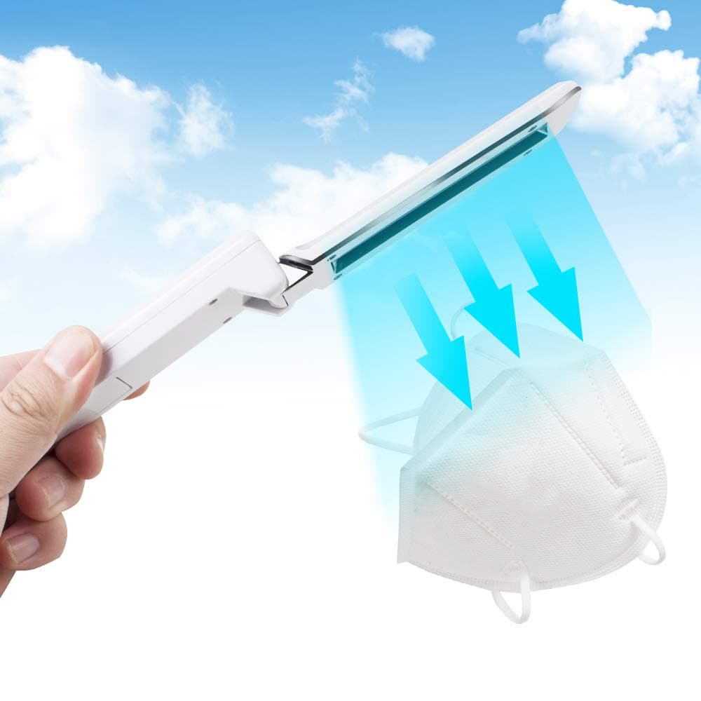 CARESHINE Portable UV Light Mini Foldable Travel Wand UV Light Without Chemicals for Hotel Household Wardrobe Toilet Car Pet Area
