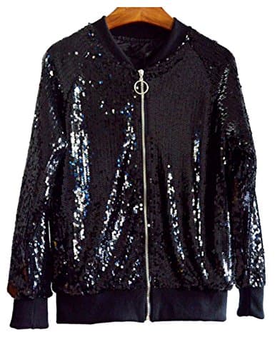 LRT Womens Sequins Bomber Jacket Multi Color Dancing Jacket