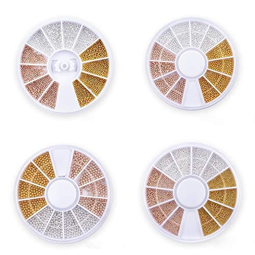Mixed Size 3D Nail Art Decorations Metal Materials Beads Studs Gems Wheel DIY Nail Art Beads (1mm, 1.2mm, 1.5mm and 0.8mm)
