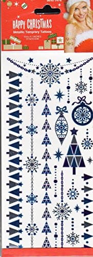 Nappy Christmas Metallic Temporary Tattoos - 1 sheet -v2