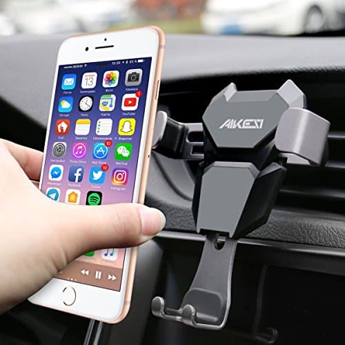 Gravity Car Mount Universal Air Vent Cell Phone Holder iPhone Samsung Huawei LG HTC &amp; Other Smartphone Devices-360° Rotating Joint &amp; Adjustable Auto Clamping With Anti-Scratch Silicone Clips