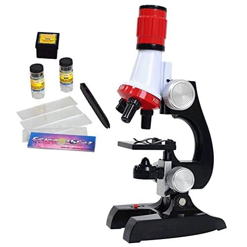 Microscope Kit Science Experiment Supplies LED 100 x 400x and 1200x Magnification for Boys Girls Students