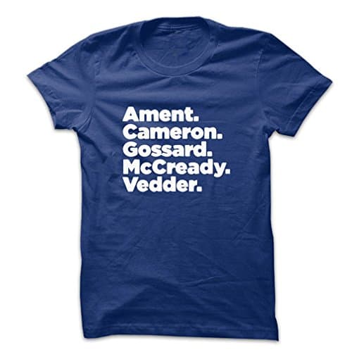 Mad Over Shirts Ament Cameron Gossard McCready Vedder Premium CVC Men's X Large N Blue T Shirt