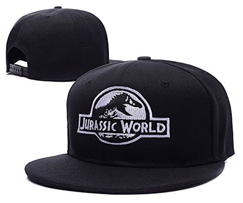 YUDUODUO Jurassic World Logo Adjustable Snapback Caps Embroidery Hats - Black