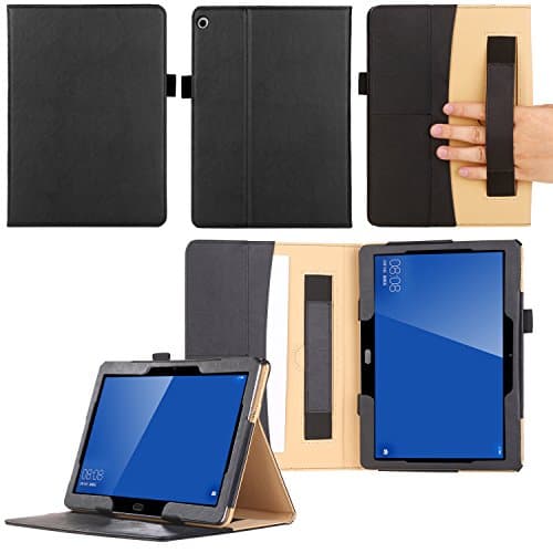 Huawei Mediapad M3 Lite 10.1 Case, PU Leather Folio Stand Cover Case for Huawei MediaPad M3 10.1 Tablet - Black