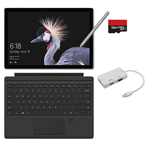 2017 New Surface Pro Bundle (5 Items): Core i5 8GB 256GB Tablet, Surface Pro 4 Fingerprint Cover, New Surface Pen Platinum, 128GB Micro SD Card, Mini DisplayPort to Adapter