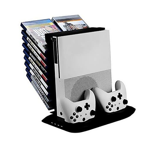 YiSeyruo Vertical Stand Cooling Fan for Xbox One S with Controller Charging Station &amp; Game Storge Tower