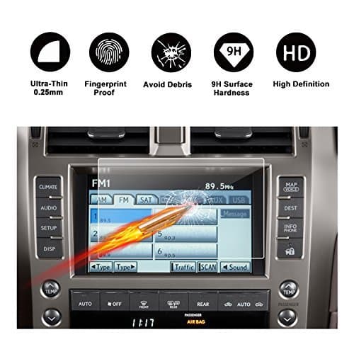 2014 2015 2016 2017 2018 Lexus GX 460 8" Display Touch Screen Car Display Navigation Screen Protector, R RUIYA HD Clear Tempered Glass Car in-Dash Screen Protective Film