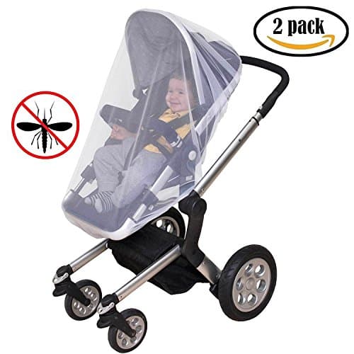 Baby Mosquito Net,Soft Durable Insect Netting for Strollers, Carriers, Car Seats, Cradles. Designed For Cribs, Bassinets, Most Pack'n'Plays and Playpens. 44 x 48 Inch,White (Pack of 2)