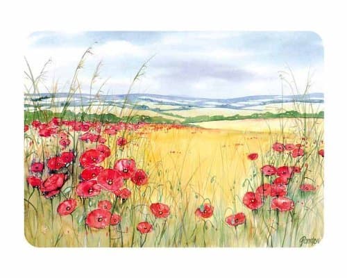 Small Premium Glass Chopping Board - Poppies Kitchen Worktop Saver Protector