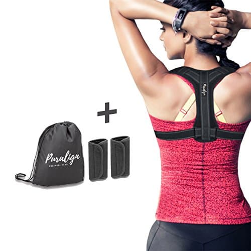 Posture Corrector for Women & Men by Puralign | Adjustable Effective Back Posture Brace | Reflective & Discreet Under Clothes | Comfortable Ergonomic | Relieve & Prevent Upper Back and Neck Pain
