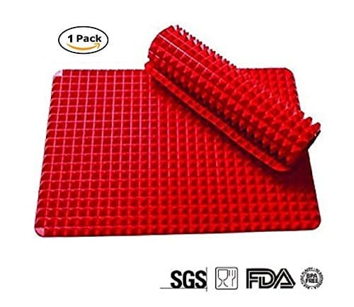 New Silicone Baking Mat Sheet Non-slip Pyramid Square Design,Healthy Cooking Mat Professional Heat-Resistant &amp; Fat-reducing 11" x 15.5"