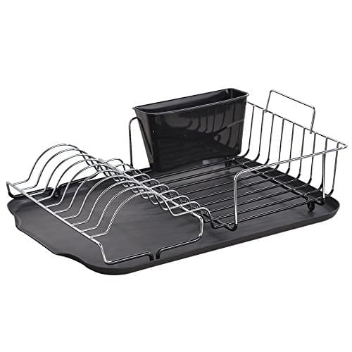 Wtape Special Design Modern Steel Rust Proof Kitchen In Sink Side Dish Drying Rack, Black Dish Drainer