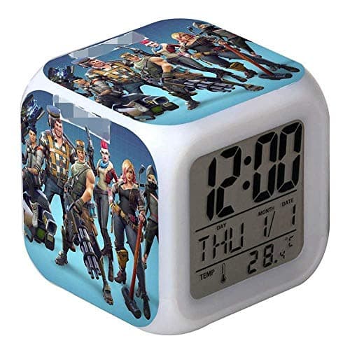 Yeitur Smart 7 Colors LED Changing Digital Alarm Clock with Touch Light Desk Thermometer Night Glowing Cube LCD Clock, Home Decor Best Gift for Children Birthday, Christmas or Festivals (002)