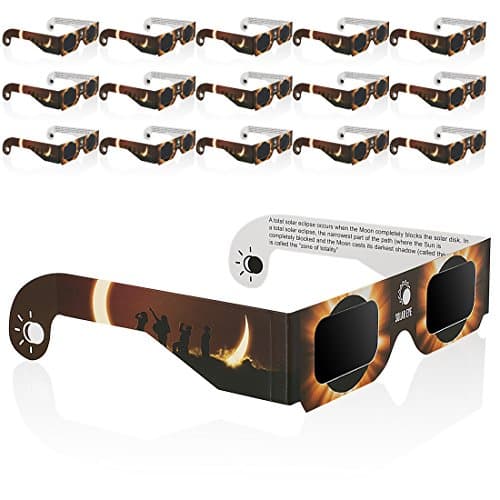 Solar Eclipse Glasses 16-Pack Sun Viewing Sunglasses Shades Safety Eye Protection CE & ISO Certified Viewer Filter Blocks Total Eclipses UV Rays Infra-Red White Spectrum Light