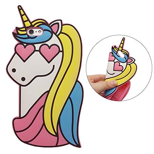 iPhone 6 Plus / 6S Plus Case, XINSIR Cute 3D Rainbow Unicorn Soft Silicone Case Lovely Colorful Horse Rubber Back Cover Skin for Apple iPhone 6Plus 5.5inch