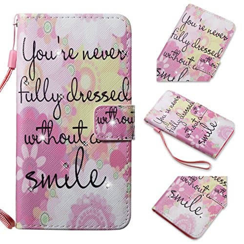 iPod Touch 5 Case, iPod Touch 6 Case, Fisel [Wrist Strap] PU Leather Handmade Bling Rhinestone Magnetic Wallet Case With Card Holder &amp; Money Pockets and Kickstand Cover for iPod touch 5 6th Generation