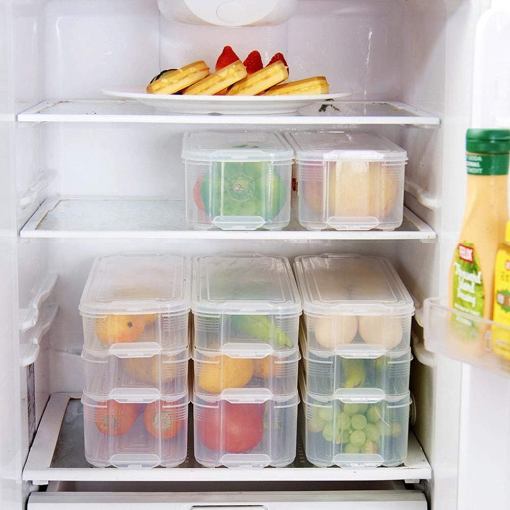 3 Layers Refrigerator Storage Box, Food Storage Containers Plastic Storage Bins Lid For Kitchen Fridge Cabinet Freezer Organizer,1 Layer