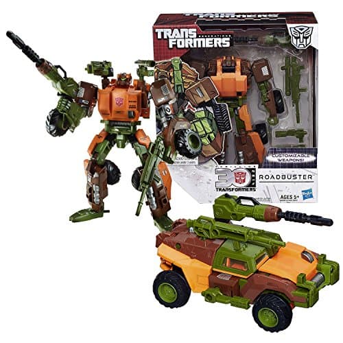 Transformers Year 2014 Generations Thrilling 30 Series Voyager Class 7 Inch Tall Robot Figure - ROADBUSTER with Customizable Weapons (Vehicle: Combat 4x4 ATV)