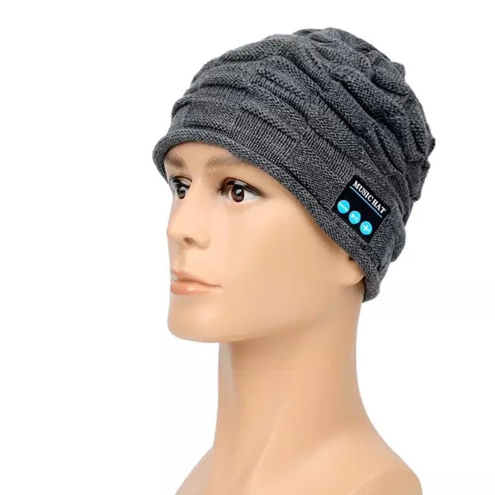 Koiiko Wireless Bluetooth V3.0+EDR Magic Cap Music Knitted Hat Headphone Headwear with Handfree Call Answer and Music, Washable Knit Beanie Headset Hat with MIC and USB Cable Charging Grey