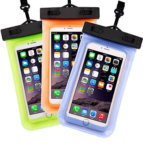 Kasio Phone Waterproof Case, Clear Universal Waterproof Bag Case Dirtproof Snowproof Pouch Dry Bag for iPhone 6/6S Plus, Samsung Galaxy S6/S6 Edge, Fit for Cell Phone up to 6'' Diagonal (three color)