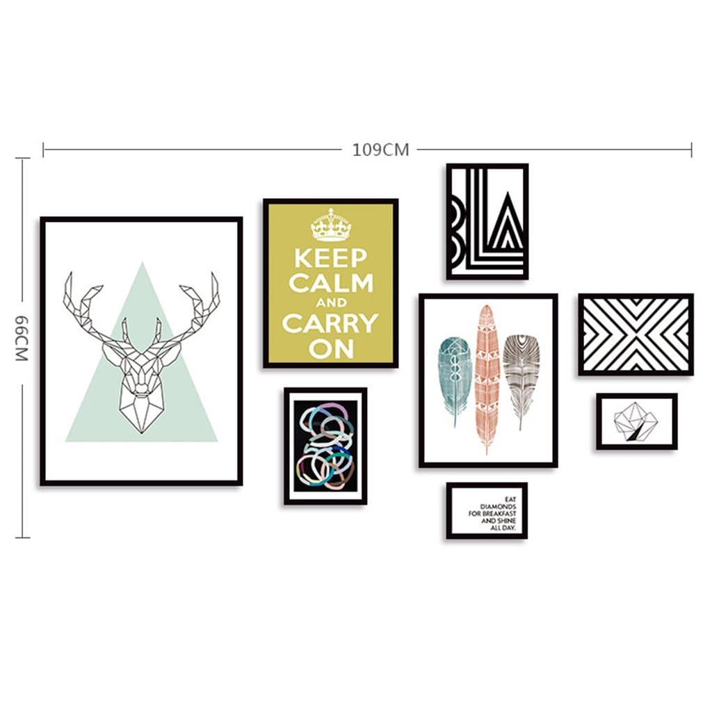 SESO UK- Multi Picture Frame Set,Photo Frame, Wall Frame Set With 8 Frames, Large Photo Frame Wall Set, Covers 66cm X 109cm, Best Wall Decorations