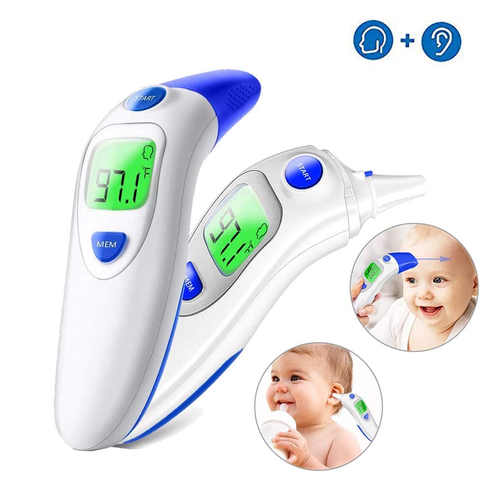 Baby Thermometer,Luxital 2 in1 Forehead Thermometer with Ear Function, Digital Medical Infrared Body Temporal Thermometer for Fever, for Kids, Children, Adults, Infants, Toddlers …