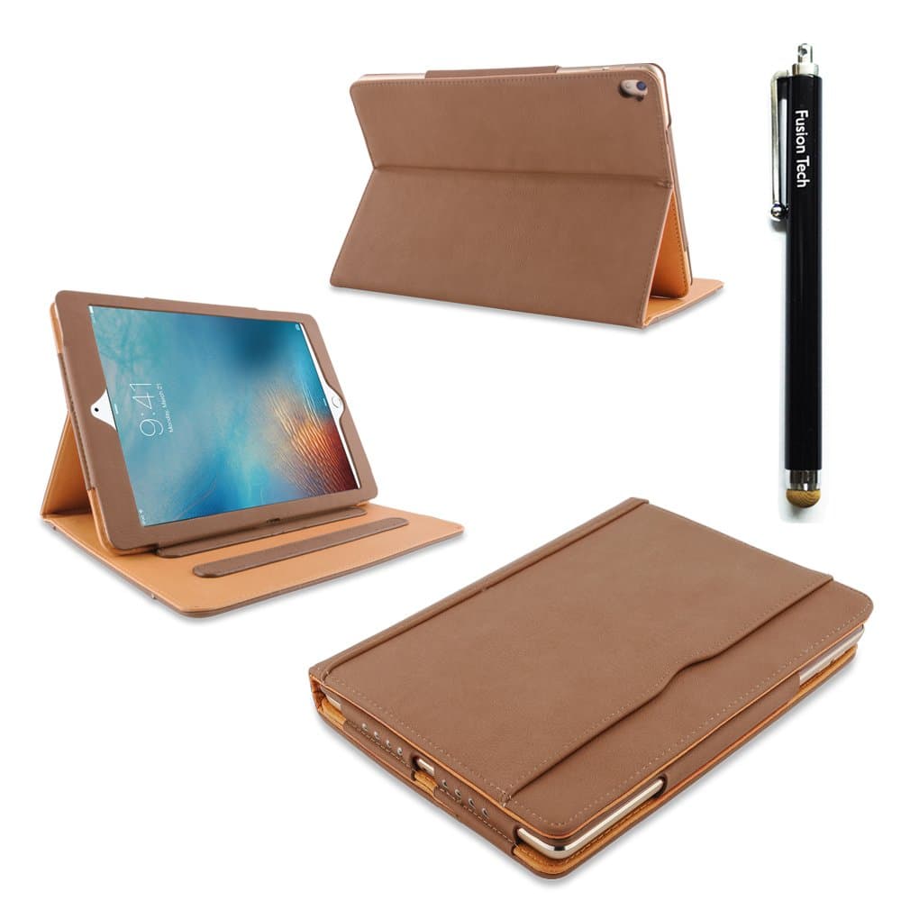 iPad Pro Case FusionTech® - Luxury Tan Leather Case for iPad Pro 10.5 inch with Smart Case Cover Auto Sleep/Wake Feature [Launched 2017] iPad Pro 10.5, Black) ([10.5 inch ], BROWN)