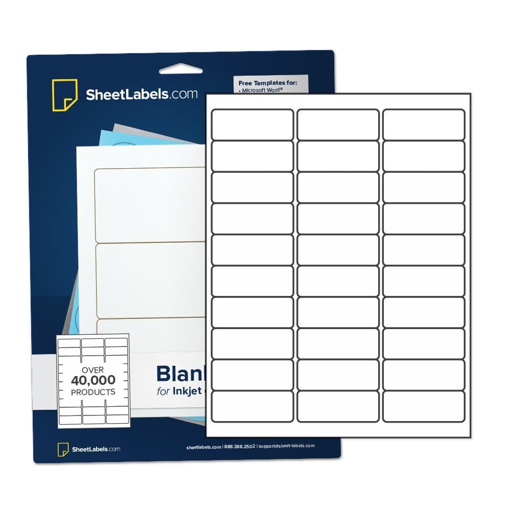 Waterproof Address Labels for Laser Printers, 1" x 2-5/8", from SheetLabels.com, Easy to Peel, 750 Labels - 25 Sheets