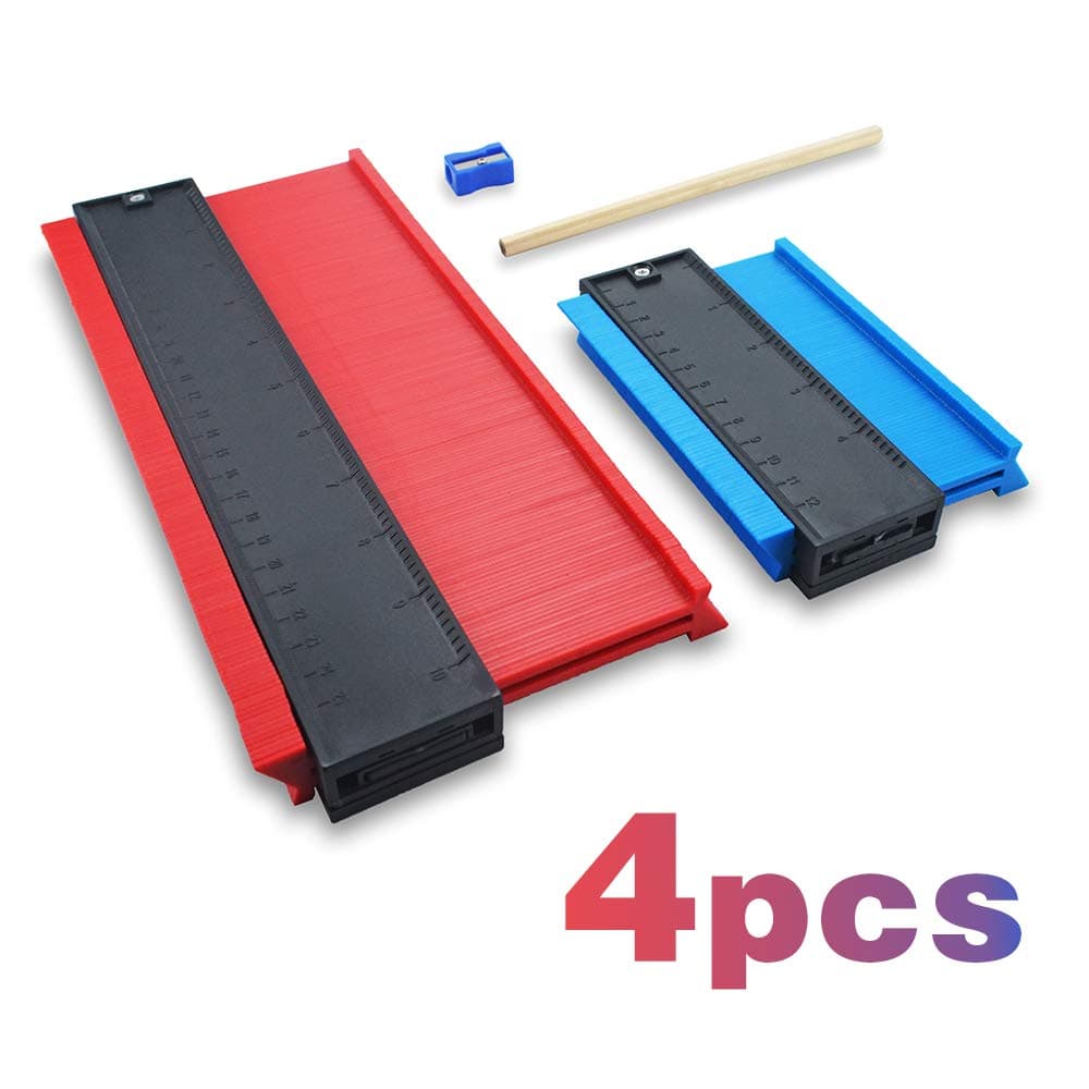 Contour Gauage Plastic, Widen Profile Copy Tool Shape Measuring for Corners and Contoured, Gauge Measure Ruler Contour Duplicator for Precise Measurement Tiling Laminate Wood with Pencil, Sharpener