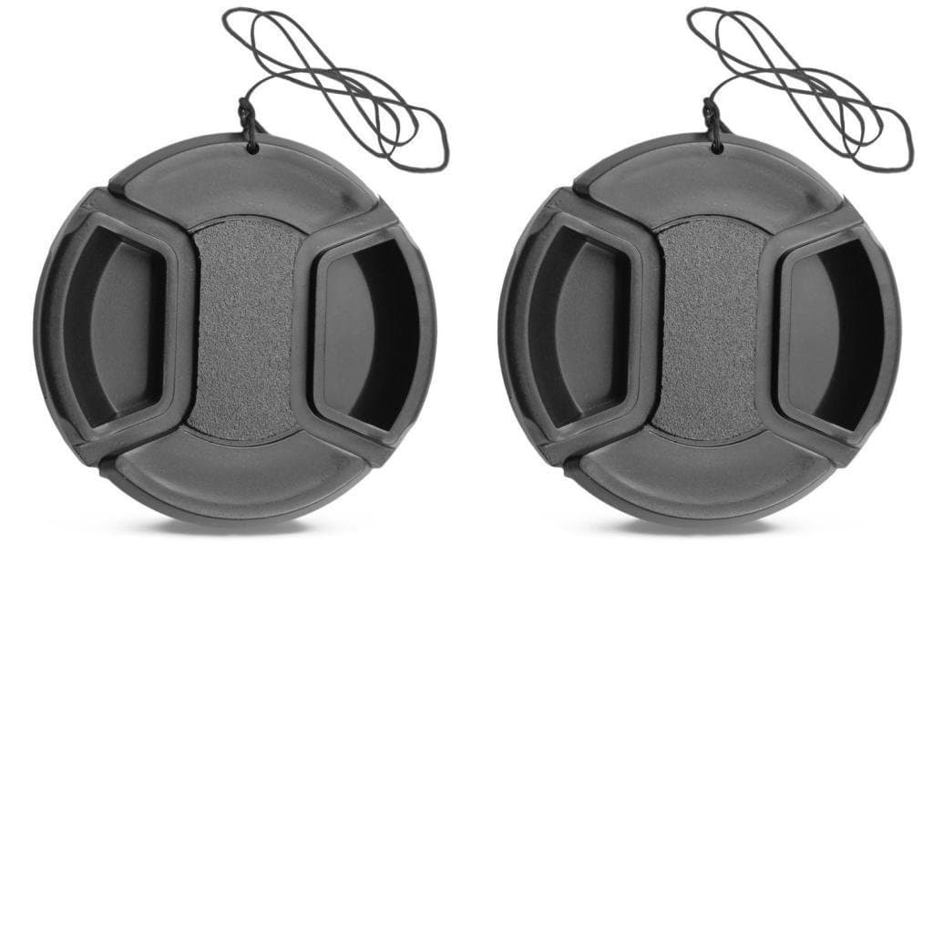 Eggsnow Lens Cap(2- Pack) 49mm Center Pinch Front Camera Lens Cover for Canon Nikon Sony Cameras