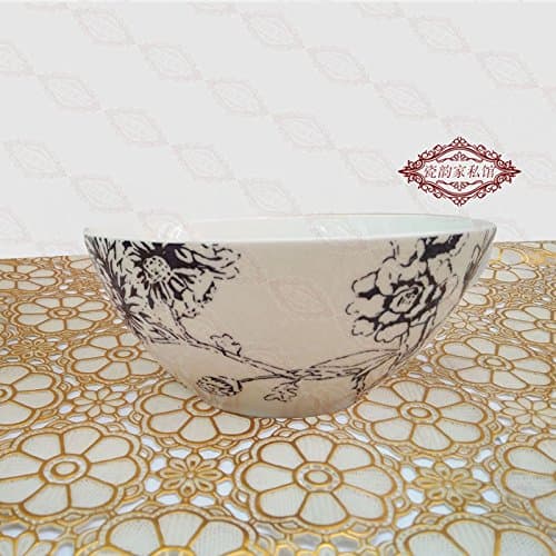 BZCPZ Vogue flower peacock embossed ceramic tableware and coffee cup plate,Millet rice bowl