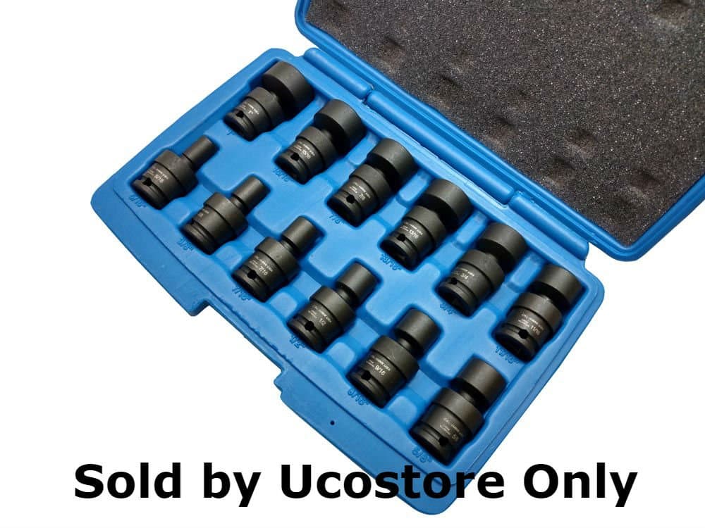 Shop-Tek/C-H 12pc 3/8 Dr Universal Impact Socket Set, 5/16-1", BISSU123S - Sold by Ucostore Only