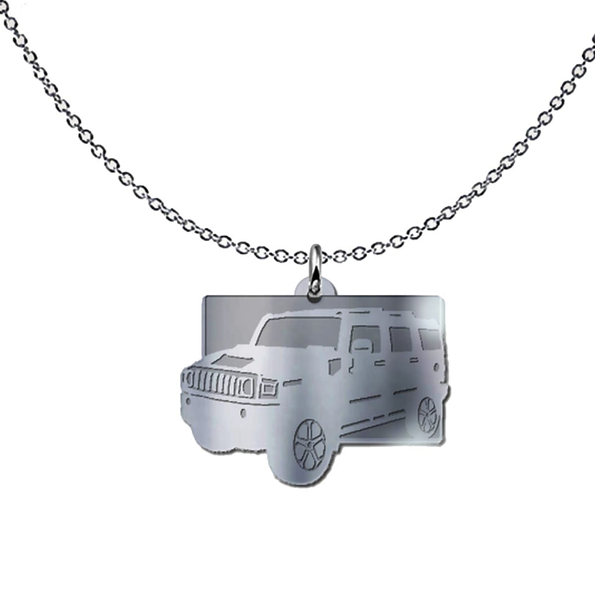 mmandiDESIGNS H1 H2 H3 SUV Freeform Solid 925 Sterling Silver Pendant Necklace