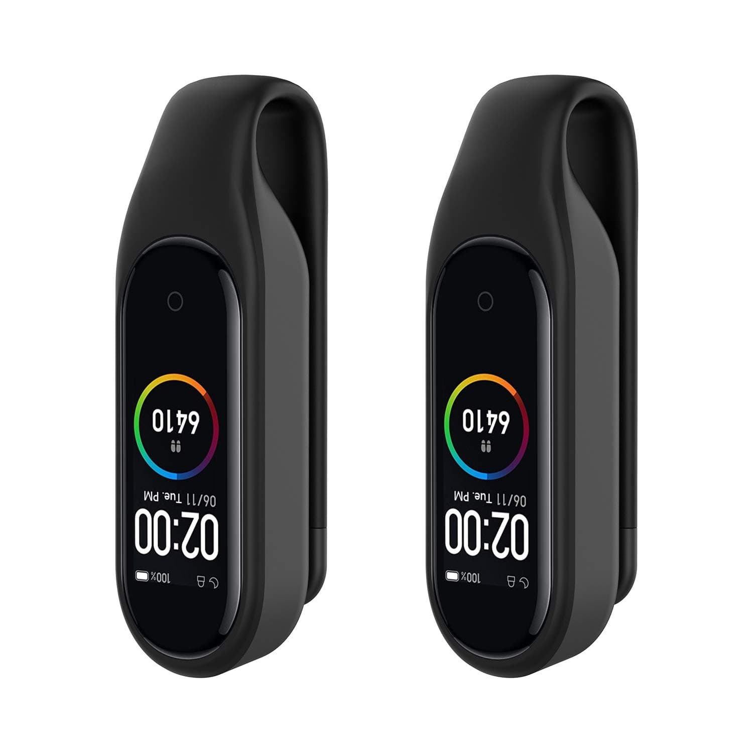 MiPhee 2-Pack Clip Hoder for Mi Band 4/3 Replacement Accessory, Black