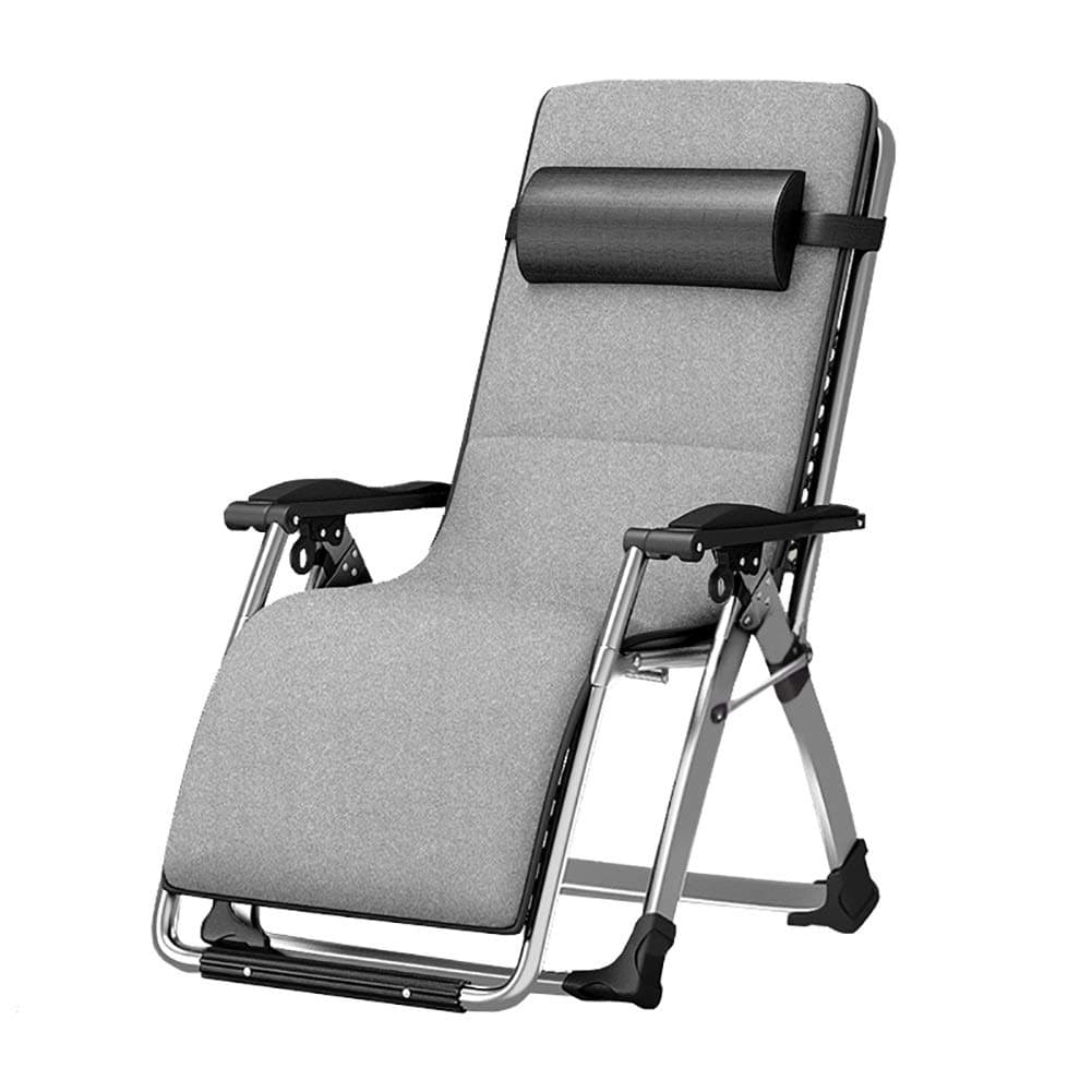 Recliners Oversize Padded Zero Gravity, Heavy Duty Folding Adjustable Lounge Chair with Plastic Lock, Ideal for Garden Pool Yard Beach, Support 440lbs (Color : With cotton pad)