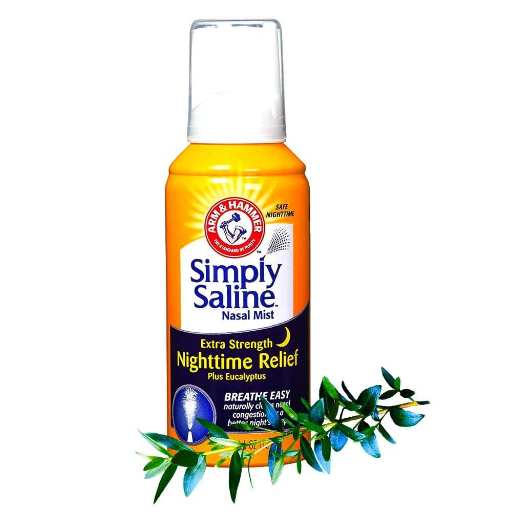Saline Nasal Mist Extra Strength, Nighttime Formula with Eucalyptus, 4.6OZ (Update Version)